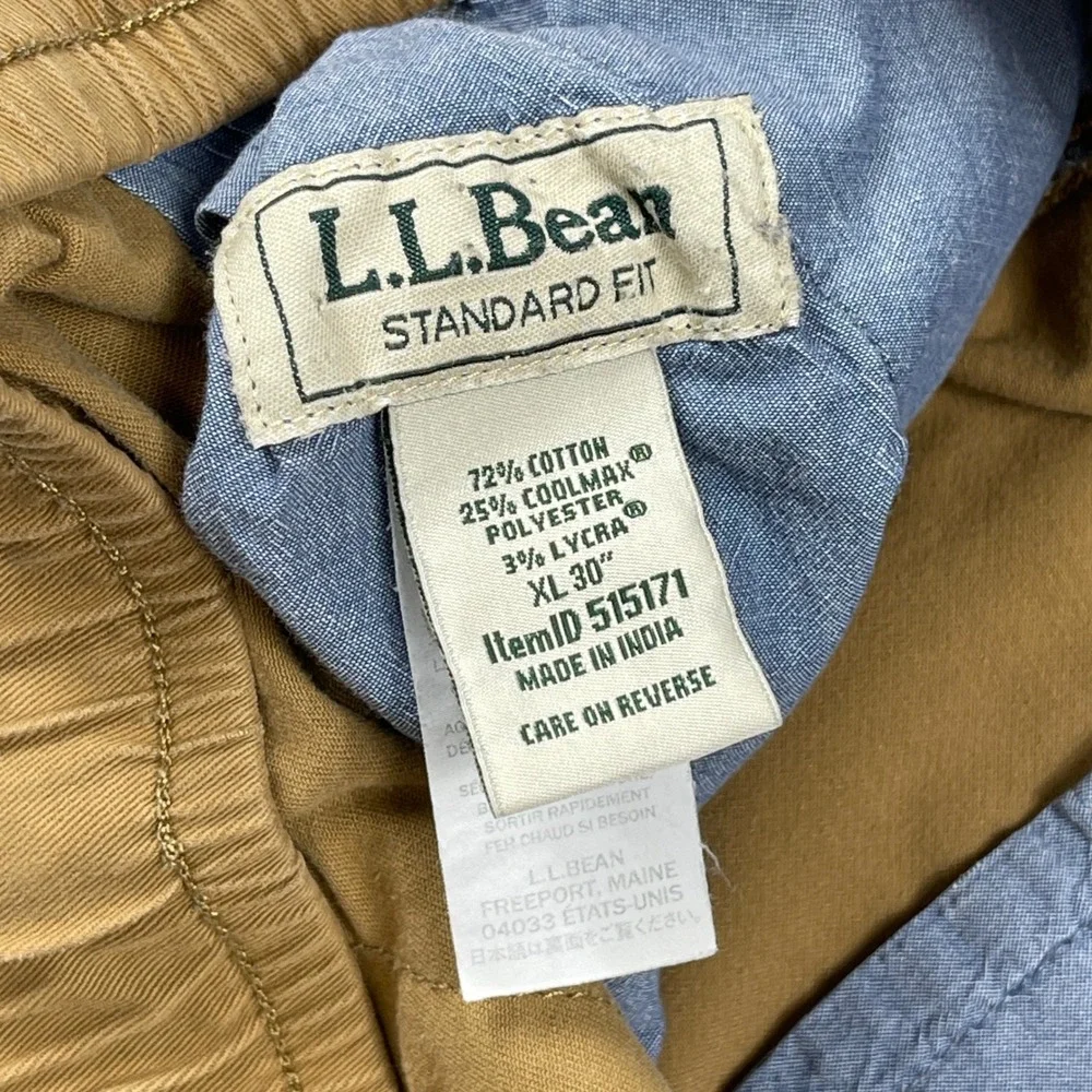 L.L. Bean Dock Pants Mens‎ XL Brown Coolmax Stretch Cotton Gorpcore 515171
